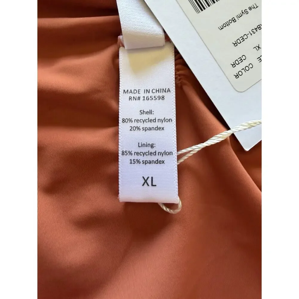 Andie NWT The Symi Sustainable High Leg Cut Low Rise Bikini Bottom Cedar XL